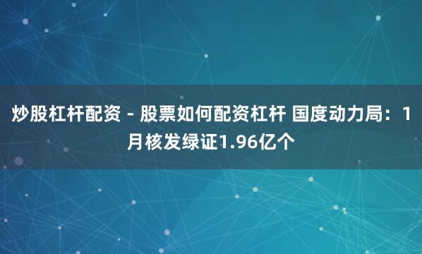 炒股杠杆配资 - 股票如何配资杠杆 国度动力局：1月核发绿证1.96亿个